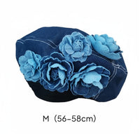 Denim Painter Hat Korean Design Denim Beret for Women