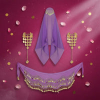 4 Pieces Fortune Teller Costume Kit Lightweight Chiffon for Themed Party, Women