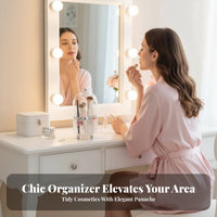 Rotating Brush Cylinder with Lid 360-Degree Rotation for Bathroom Counter, Teens