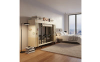 Installation-No-Tools Foldable Cloth Wardrobe Easy to Assemble Portable Wardrobe Closet Quick Assembly Steel Frame Textile Closet Space Saving for Renters, Students, Rental Room, Temporary Housing