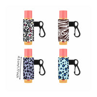 4 Pieces Lip Salve Holder with Keychain Long-Lasting Lip Salve Sleeve Easy To
