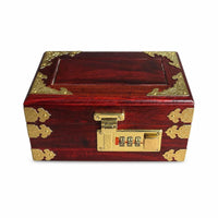 Compact Size Wood Jewelry Storage Box Lockable Wooden Jewelry Box