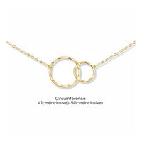 Double Circle Pendant Necklace Minimalist Design Interlocking rings Necklace Versatile Women's Jewelry for Anniversary, Birthday