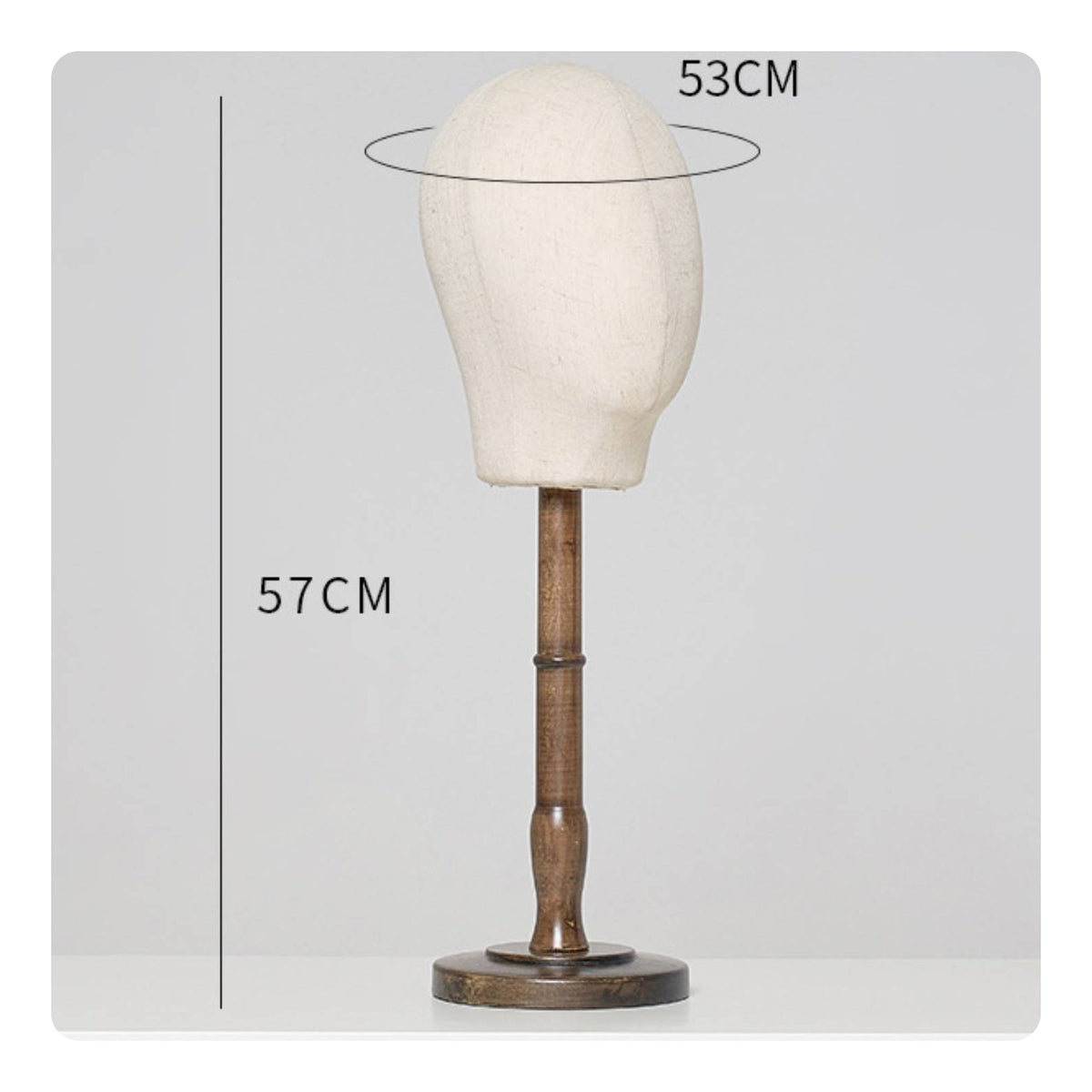 Tabletop Hat Stand Elegant Design Wooden Mannequin Head Vintage Design