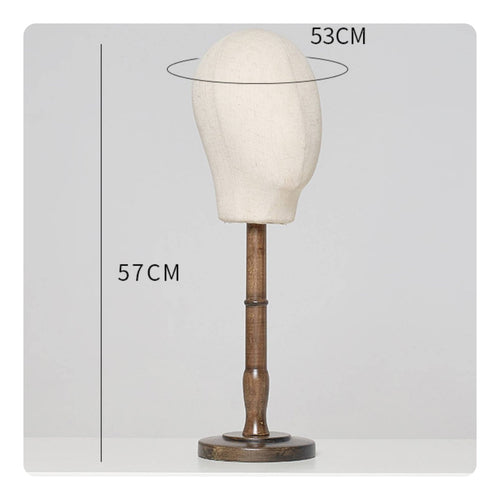 Tabletop Hat Stand Elegant Design Wooden Mannequin Head Vintage Design