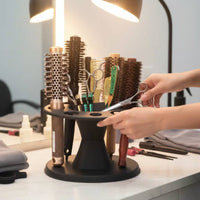 Salon Hair Tool Rack Stable Support Round Tray Tool Holder Space-Saving