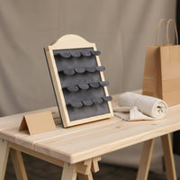 Wooden Earring Rack Large Capacity Tabletop Jewelry Display for Market Stall