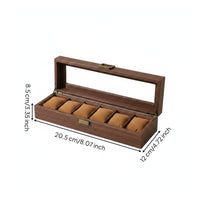 Wood Grain Watch Box Velvet Knitted Velvet Vintage Watch Case Removable Pillows
