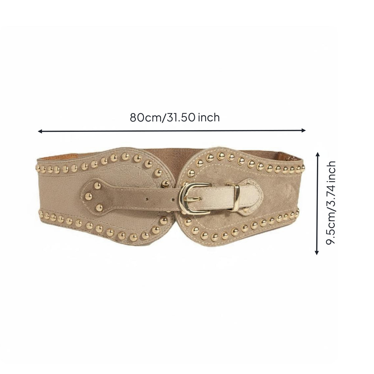 Wide Elastic Waist Belt Flexible & Comfortable StuddedWestern Adjustable Fashion Accessory for Women