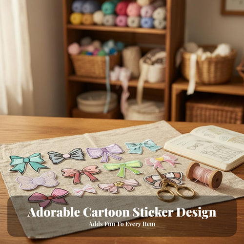 Embroidered Iron-on Bow Emblem Clothing Repair Bow Iron-on Emblem for Crafters, Teenagers, Accessory Decoration, Notebooks, Scrapbooks