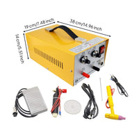 Adjustable Joining Kit with Tungsten Electrode Needle 30A Joining Machine with Foot Switch 200W Pulse Point Welder Portable for Jewelers, Hobbyists, Workshops, Studios
