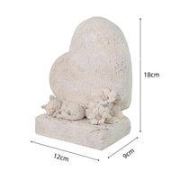 Heart Pet Memorial Stone Mourning Gift Resin Tombstone Indoor Outdoor Use