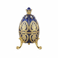 Jewelry Container Decorative Egg Box Trinket Holder Metal Structure Enamel Finish Rhinestone Accent Suitable for Gift Giving Dressing Table Placement