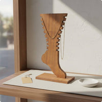 Chain Display Stand Wooden Accessory Storage Detachable Base for Vanity