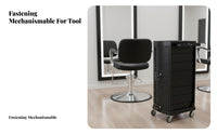 360-Degree Casters Lockable Hairdressing Trolley Integrated Tool Holders Salon Trolley with Drawers Heavy-Duty Professional Equipment Easy to Assemble for Hairstylists, Hair Stylists, Beauty Professionals, Barber Shop, Spa, Medical Facility