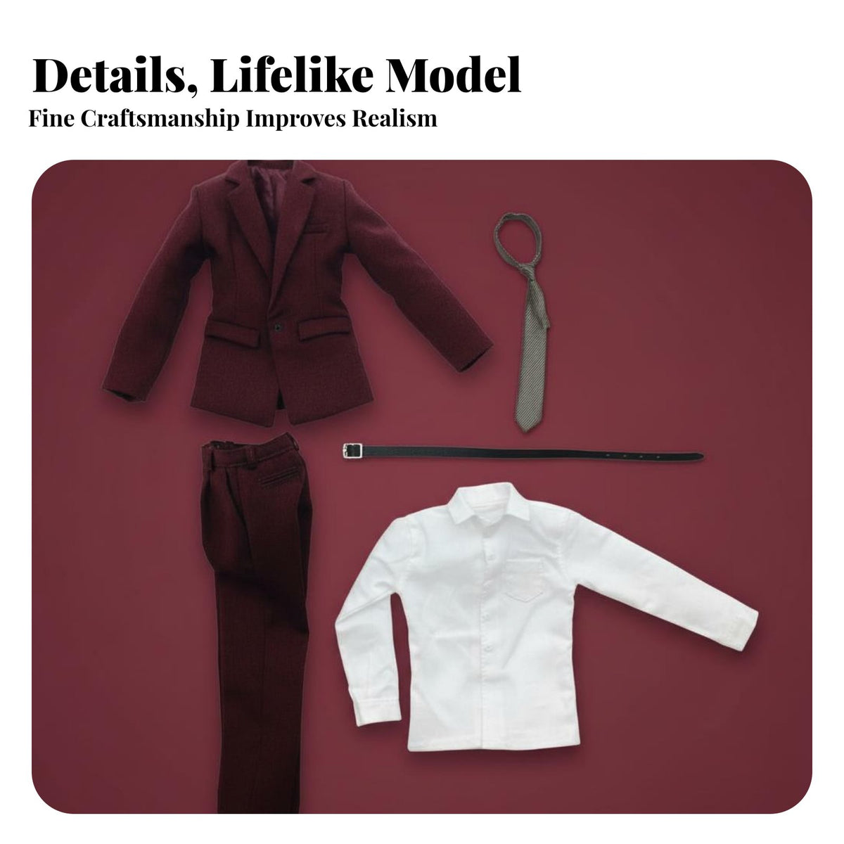 1/6 Scale Suit Set Lifelike Appearance 1/6 Scale Male Suit Authentic Design