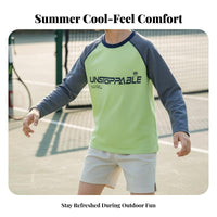 Quick-Dry kids' Long Sleeve T-Shirt Moisture-Wicking Color Block Raglan Tee Colorblock Design for Boys, Girls, Summer, Sports, Everyday Wear