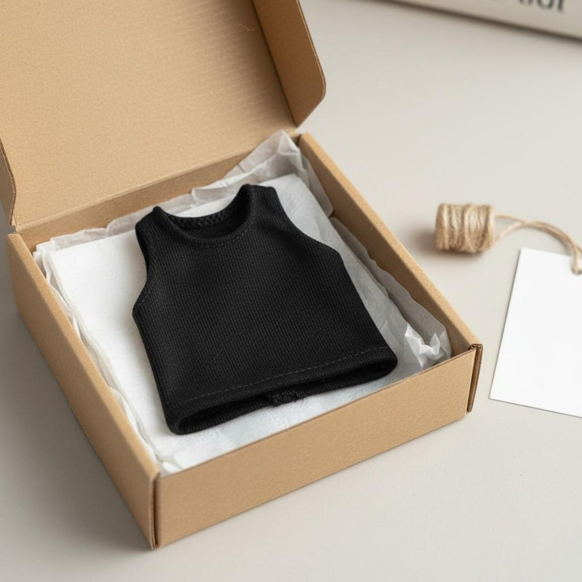 1/12 Scale Doll Vest Loose Fit 6 Inch Figure Tank Top Base Layer Miniature Sleeveless Shirt for Hobbyists, Toy Photography, Dioramas