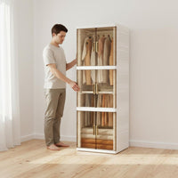 Foldable Clothes Wardrobe Installation-No-Assembly Freestanding Clothes Storage