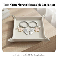 2 Pieces Mother Daughter Keychain Set Stainless Steel Mother Daughter Keychain