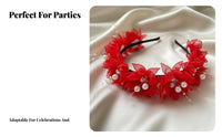 Floral Hairband for Children, Flower Wreath Headband, Tulle Mesh, Sweet Korean Design, Handmade, Event, Bride