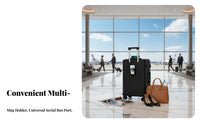 2 Pieces Long-Lasting Suitcase with Vanity Case Combination Lock Hardside Carry-on Telescopic Handle Luggage Lightweight for Travelers, Business Professionals, Students, Vacation, Airport, Weekend Getaway