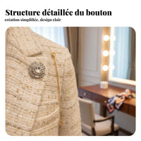Pearl and Crystal Button Luxury Look Rhinestone Shank Button Elegant Design
