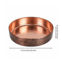 2 Pieces Copper Offering Dish Easy to Clean Altar Offering Plate Carved Design