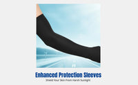 Ice Silk Arm Sleeves, Sun Protection, Extended Thumb Hole, Cycling Sports, Unisex, Spandex Lycra, Solid Color