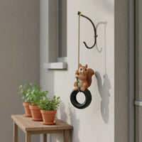 Hanging Squirrel Decoration Jute Rope Squirrel Ornament Outdoor