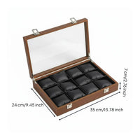 Watch Box with Pillows Soft Padded Slots Watch Display Case Scratch Protection