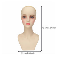 Mannequin Head with Shoulders Tapered Torso Hairpiece Bust Mannequin Elegant Hairpiece Display Bust