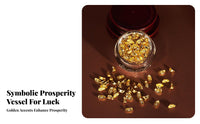 Golden Bean Display Jar Wide Mouth Design Miniature Wealth Pot Decoration Glass Treasure Basin Gift Box Included