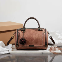 Flower Charm Handbag Vintage Crossbody Purse Zipper Closure Fashion Accessory
