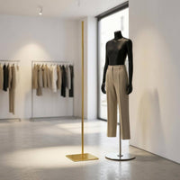 Polished Finish Metal Mannequin Stand Base Straight 1.5 M Rod Stand