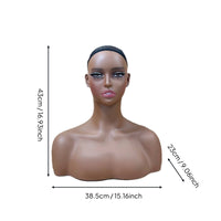Hairpiece Display Head with Makeup Female Mannequin Bust Ear Holes Mannequin Head Bust for Hair Salon Owners