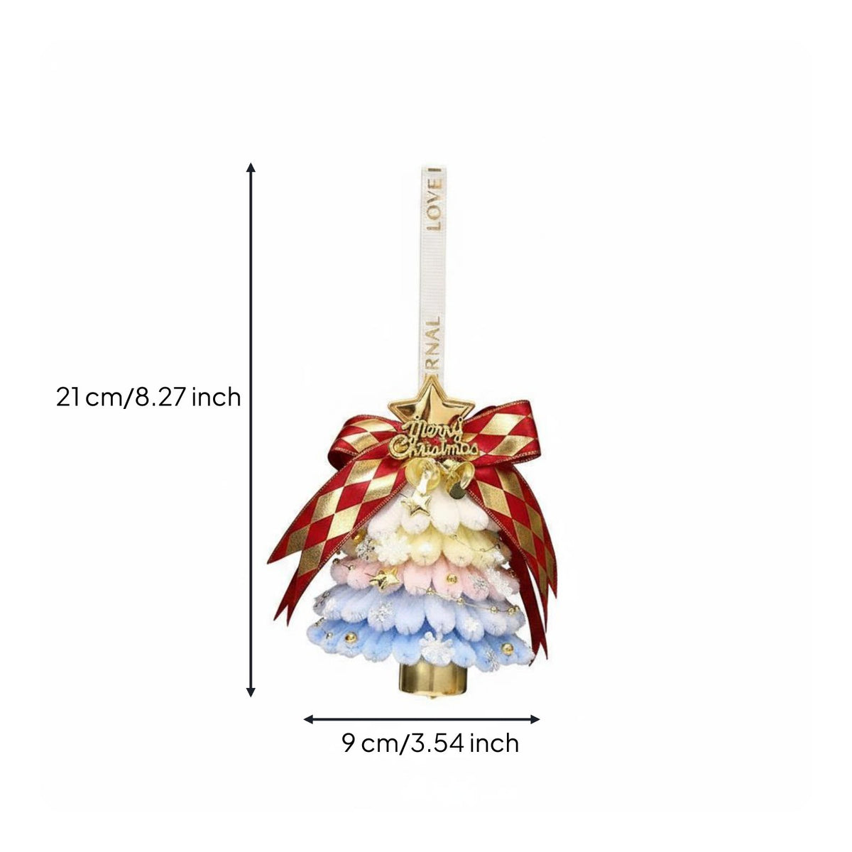 Christmas Tree Hanging Bell Colorful Christmas Bell Ornament Glittering
