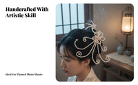 Chinese Traditional Hair Accessory Fairy-Like Design Feather Tassel Hair Comb Chinese Traditional Hairpin Handmade Chinese