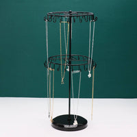 2-Tier Rotating Jewelry Stand Detachable Rotating Earring and Bracelet Organizer