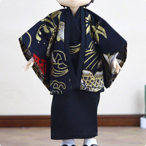 Japanese -Style Doll Outfit Easy to Put on Japanese Doll Kimono Fine Stitching Wide Sleeve Wrap Outfit