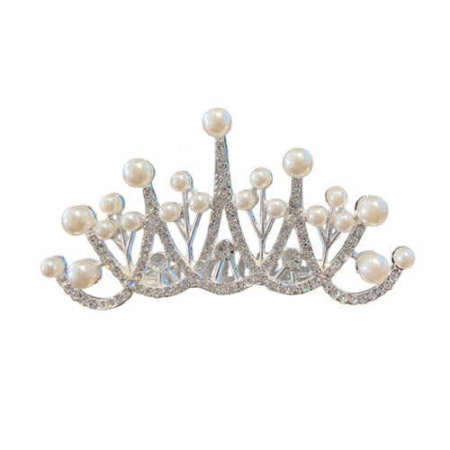 Kids Princess Hair Comb, Crystal Tiara Hairpin, Girls Festive Gathering Headwear, Handmade