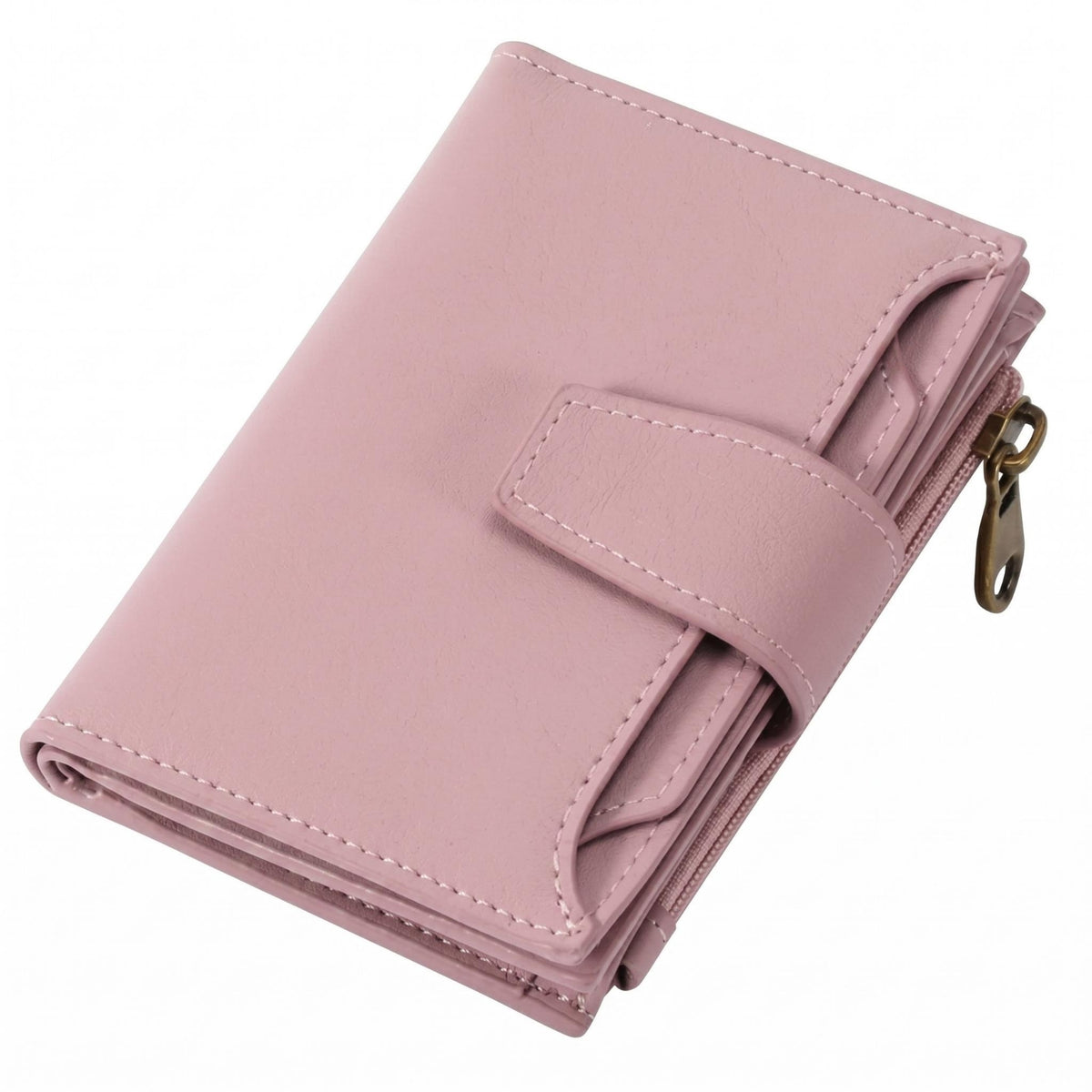 PU Leather Wallet Textured Grain Billfold Dust Protection