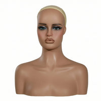 Mannequin Head with Shoulders Matte Jewelry Display Stand Sculpted for Jewelers