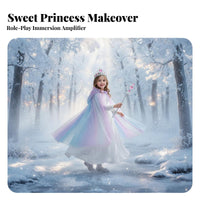 Sheer ice crystal Cloak Easy to Wear ice crystal Print Hooded Mantle for Halloween