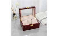 Watch Box with Window Solid Wood 3-Slot Watch Box Wooden for Dresser, Desk, Men