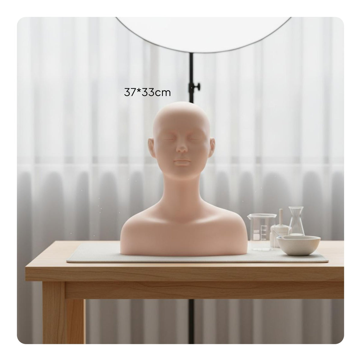 Cosmetology Practice Head Long-Lasting Material Jewelry Display Bust