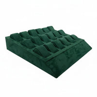 Slanted Watch Display Tray Multi-Row 18 Slot Watch Tray Raised Cushions Accessory Storage