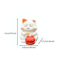 Cute Creature Design Fortunate Cat Figurine Compact Size Fortunate Cat Ornament Exquisite Craftsmanship for Business Owners, Drivers