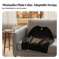 Thick Long Sleeve T-Shirt, Round Neck, Plain, Unisex, Everyday
