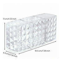 Acrylic Makeup Brush Holder Transparent 3compartment Brush Holder Multifunction